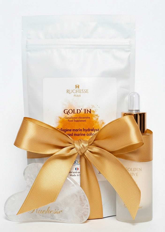 Pack Trio – Sérum + Collagène + Gua Sha Cristal Blanc (-30%)